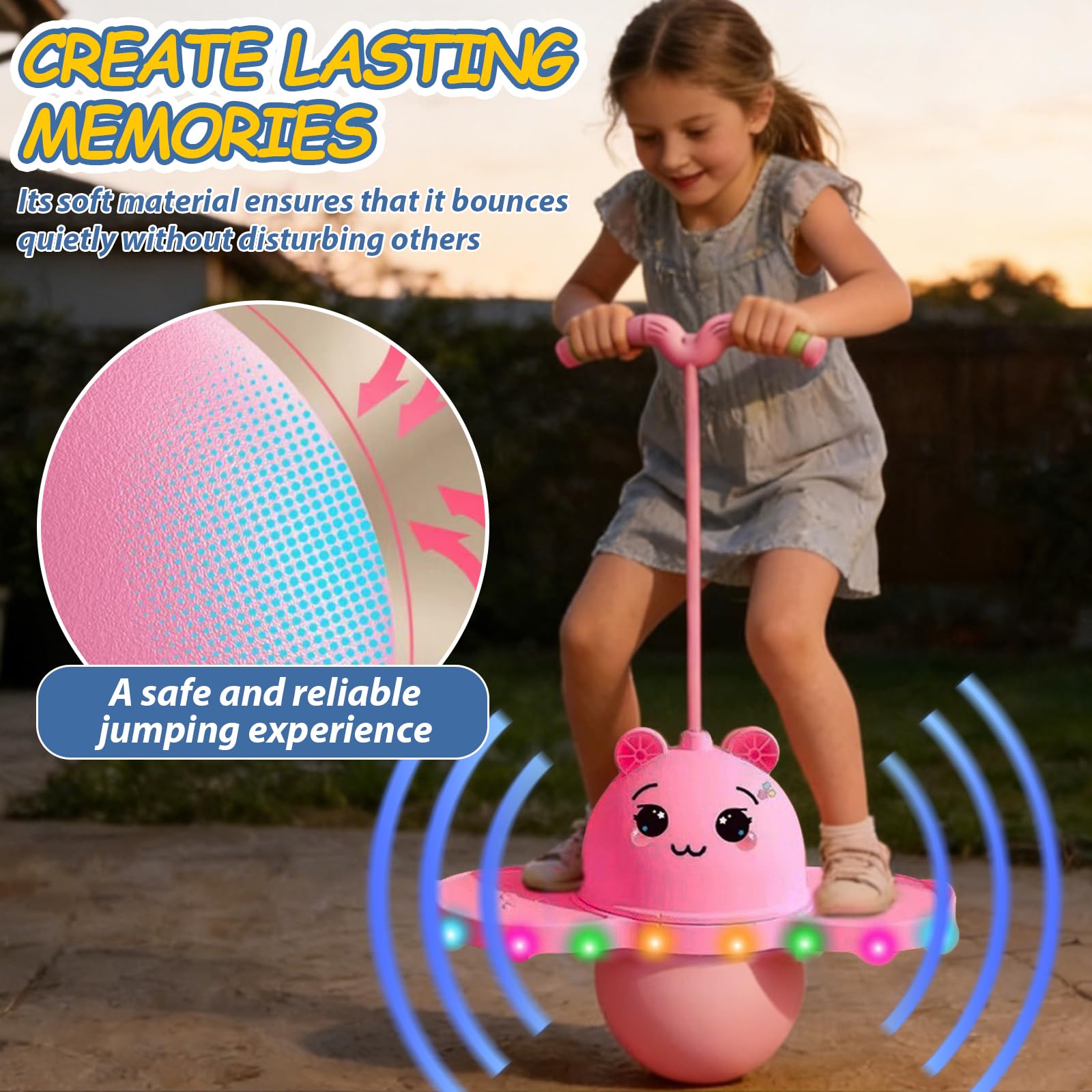 2026 Nuovo Può Illuminare Equilibrio Palla Per Bambini E Adulti, Pallina Gonzante Con Maniglia, Giocattolo All'aperto Giocattoli Sportivi Per Casa, Soggiorno, All'aperto E Al Coperto Portata 300 Kg