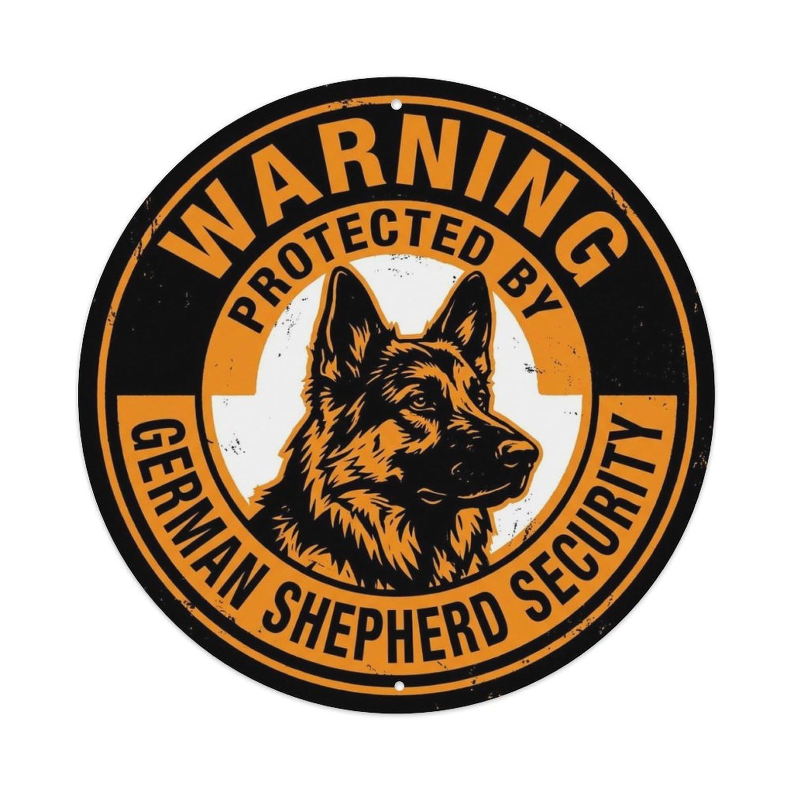 German Shepherd Security Warning Stamp Style Metal Tin Sign
