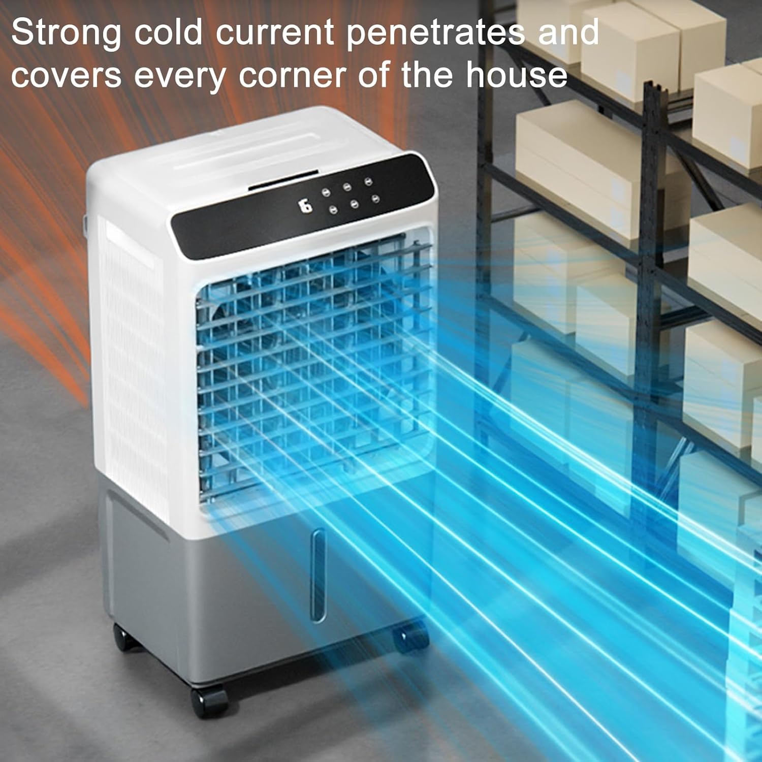 Portable Evaporative Air Cooler, 26L Water Tank, Remote Control, 4 Ice Packs, 12H Timer, 3 Wind Speeds, Energy Efficient 80W, Ideal for Indoor & Outdoor Use