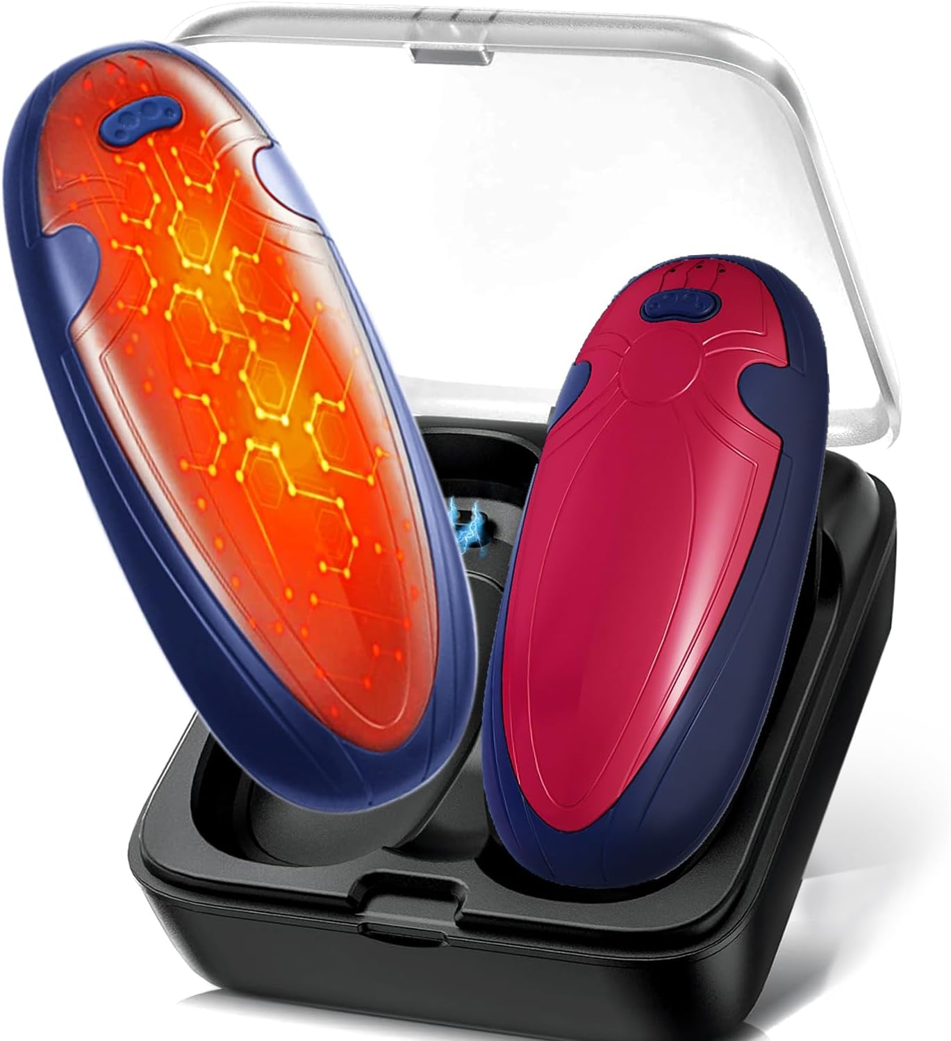 Hand Warmers Rechargeable 2 Pack,with Charging Case,14000mAh Electric Hand Warmer Reusable, 60Hrs Long Heating, Portable Pocket Heater Handwarmer for Women Men, Outdoor Camping, Ski Equipment