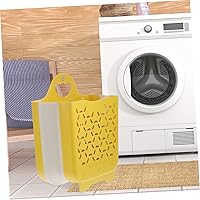 Vista 6 de ChildWeet Cesta de lavandería plegable, amarillo, plástico, plegable, con asa, portátil