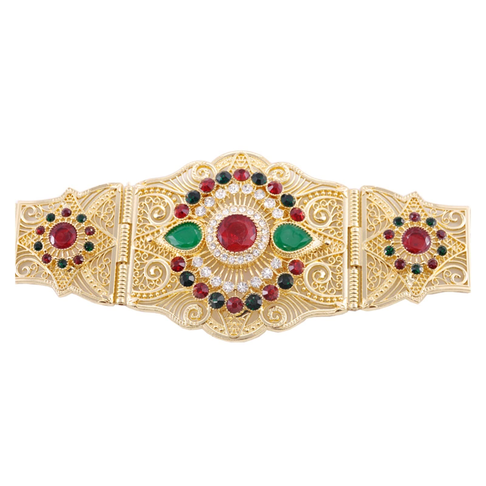 ZZSRJ Élégante Manches Longues Dames Bijoux de Mariage Ceinture en métal Strass Mode Ceinture Fille (Color : 2, Size : 42.91in)