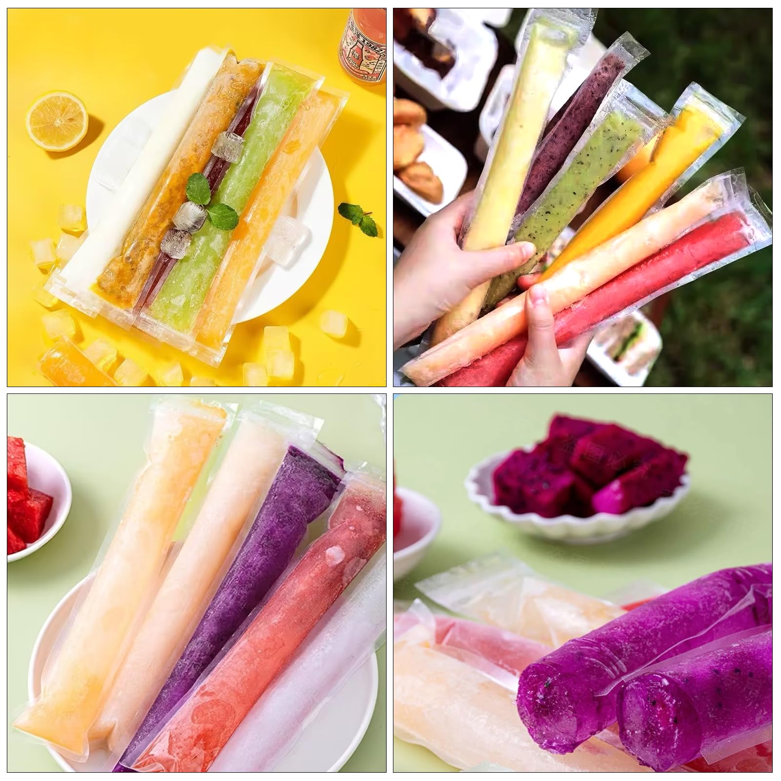 Lot De 150 Sacs à Popsicle, Avec Bâtonnets De Glace, Pop, Sachets