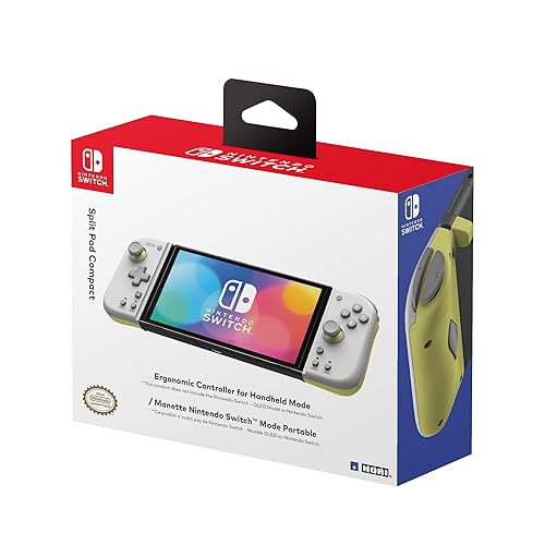 Miniatura 2 de HORI Nintendo Switch Split Pad Compact Light Gray Yellow - Ergonomic Controller for Handheld Mode - Officially Licensed by Nintendo