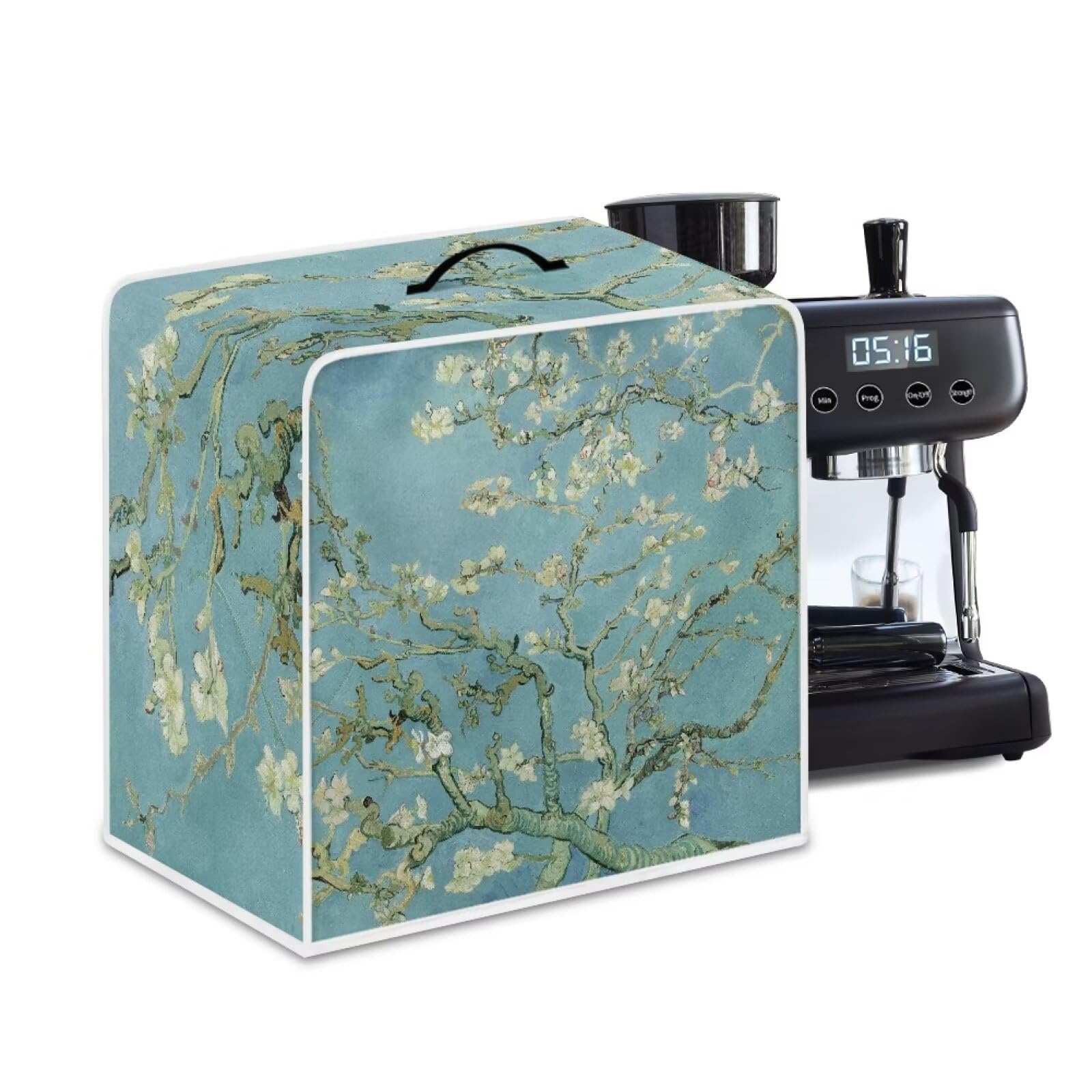 Coffee Machines Covers - Dust Resistant Protective Covers For Coffee Makers, Blender, Mixer, Juice Machine - Dust Proof, Washable Almond Blossoming Green