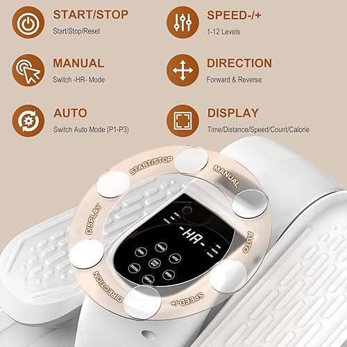 Miniatura 6 de VIVURN Ejercitador de piernas elipse para personas mayores, mini máquina elíptica portátil debajo del escritorio, 12 velocidades, 3 modos automático