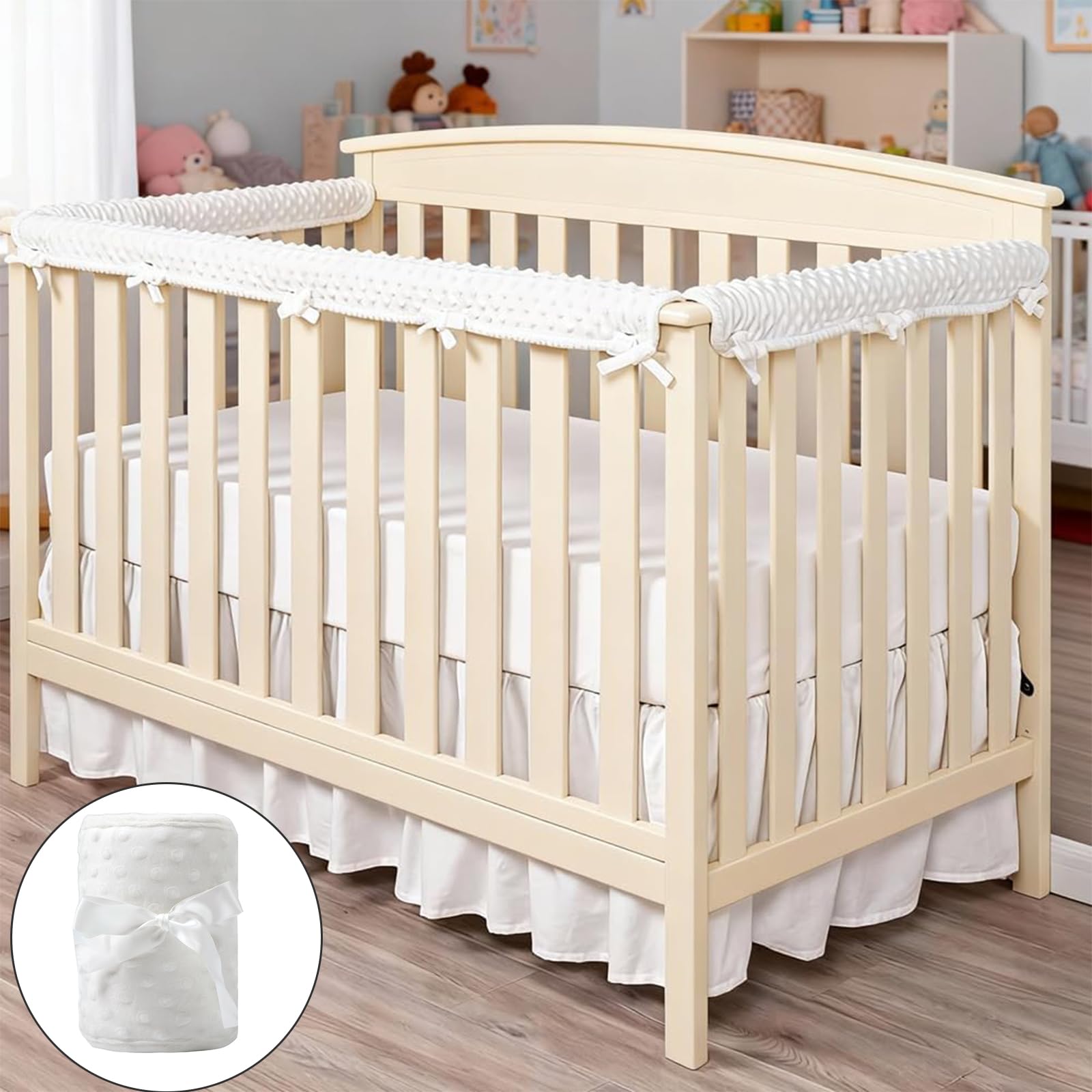 MeYuxg Lot de 3 bordures de lit pour bébé - Protection de bord de lit - 128 x 18 cm - 68 x 18 cm - Protection des bords de lit - Sur les côtés et les rails avant - Protection contre les chutes pour