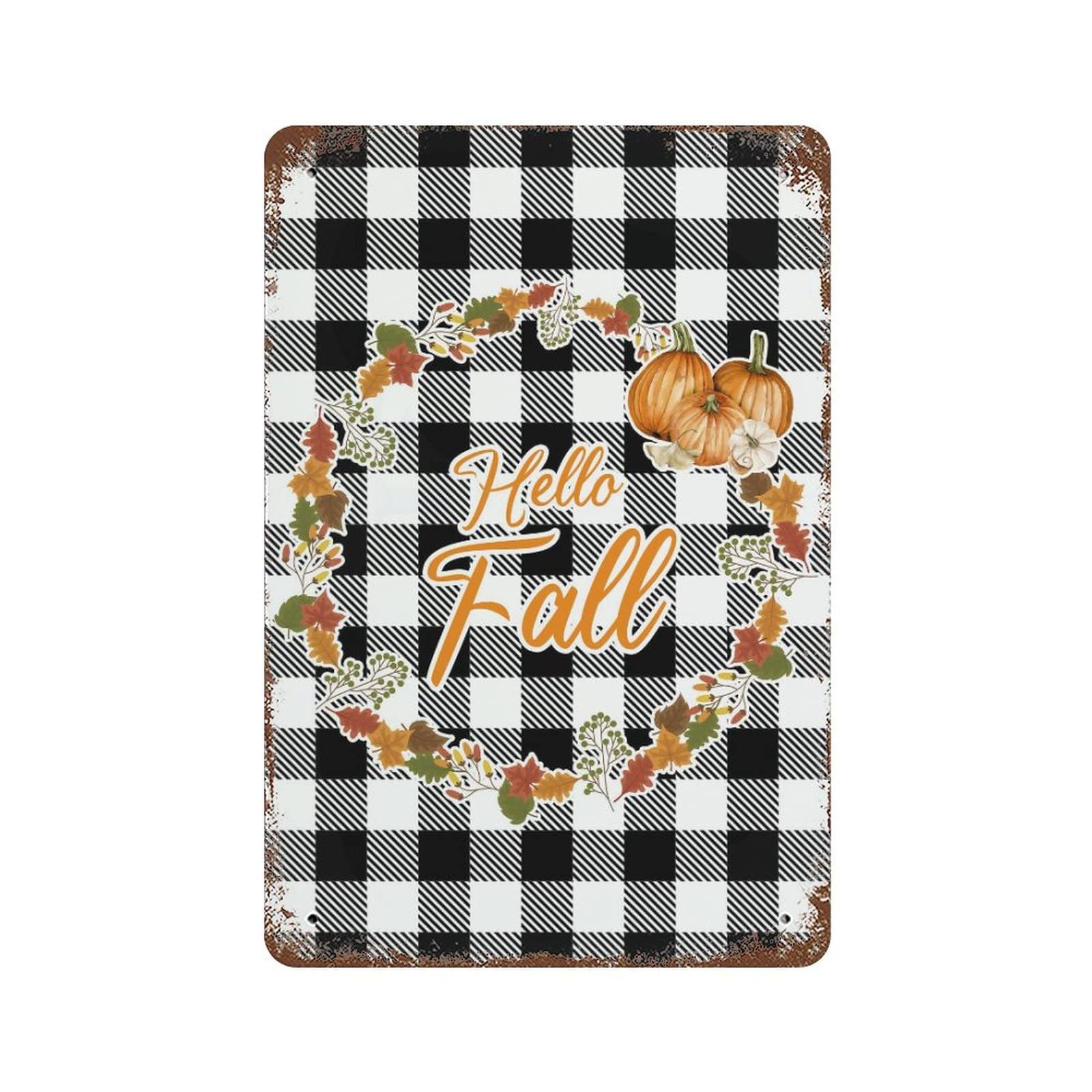 Panneau de pelouse Hello Fall citrouille pour jardin d'automne 30x45 cm