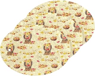 Scrub Sponge Autumn Hedgehog Sunflowers Kitchen Washing Dishes Cleaning Sponges Mushroom Non Scratch Sponge for Dish Countertops Sinks Floors Showers Tile Sinks, 3 Pack