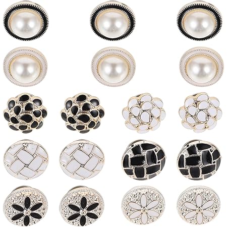Amazon.com: VILLCASE 20Pieces Women Shirt Brooch Buttons, Safety Cover ...