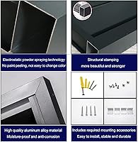 Vista 5 de Pantalla decorativa de privacidad, cubierta de aire acondicionado de aleación de aluminio para exteriores con cubierta superior, divisor de espacio
