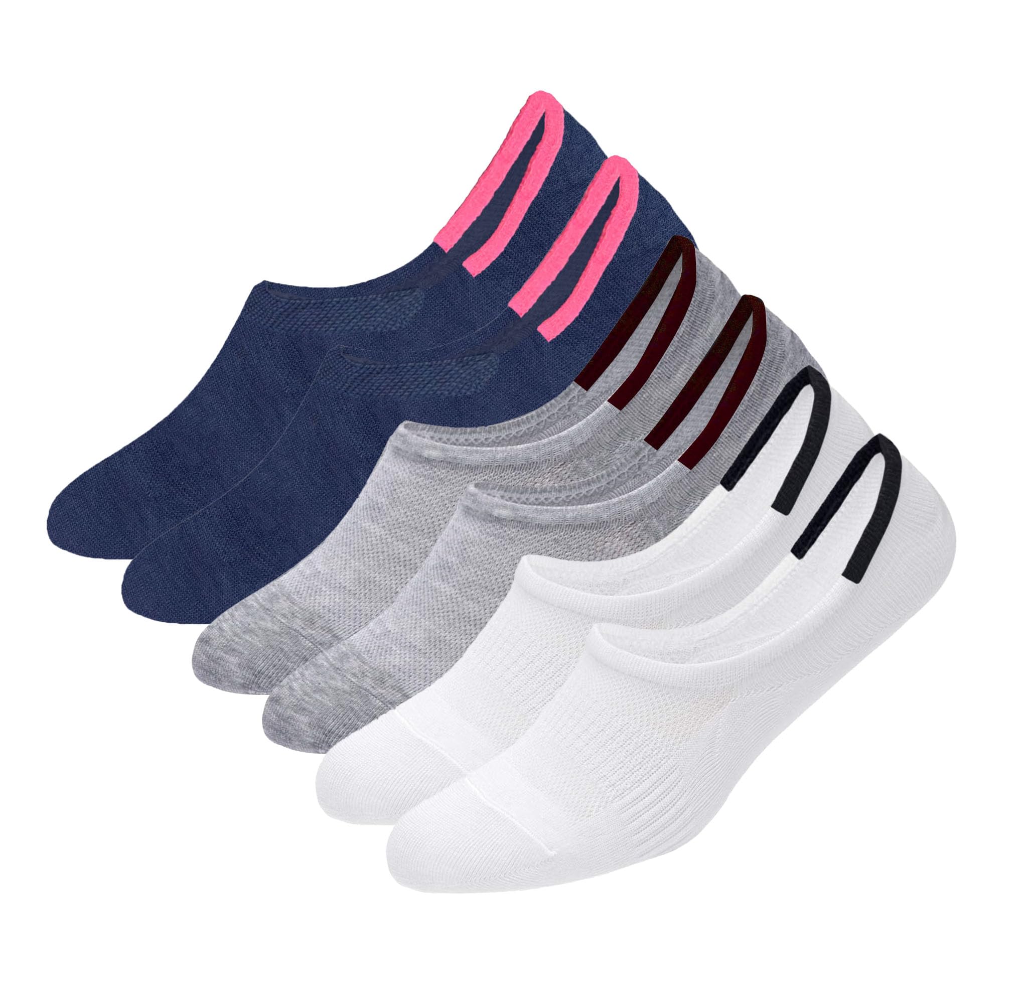 Solid Anti-Slip Mens No Show Casual Invisible Loafer Socks (Mix Solid)-image-12