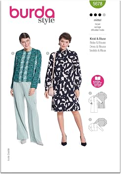 Burda Style X05678BURDA Misses Dress and Blouse Sewing Pattern Packet, Design Code B5678, Sizes 10-22 36-48