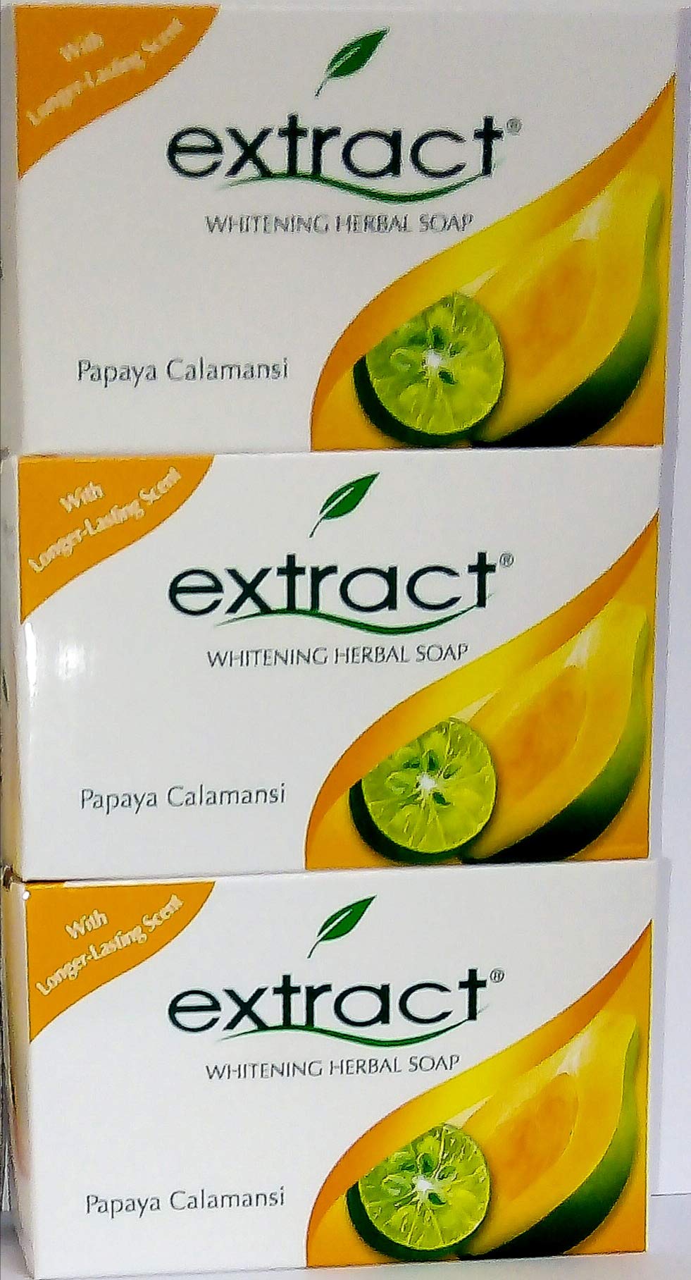 Extract Papaya Calamansi Skin Whitening Herbal Soap Pack of 3 (90gX3)