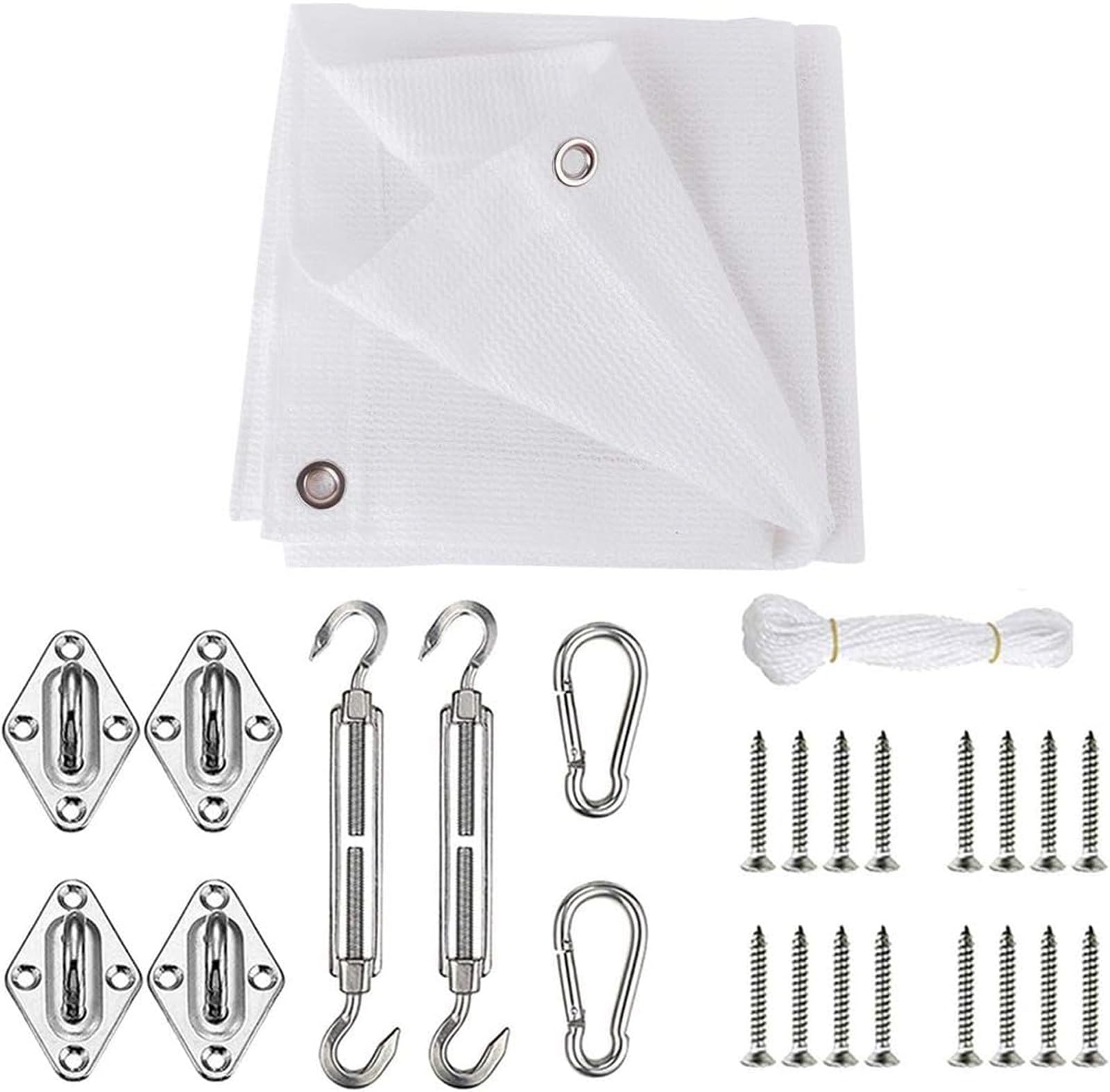 Tissu d'ombrage rectangulaire blanc 2x5m, la solution anti-chaleur de patio
