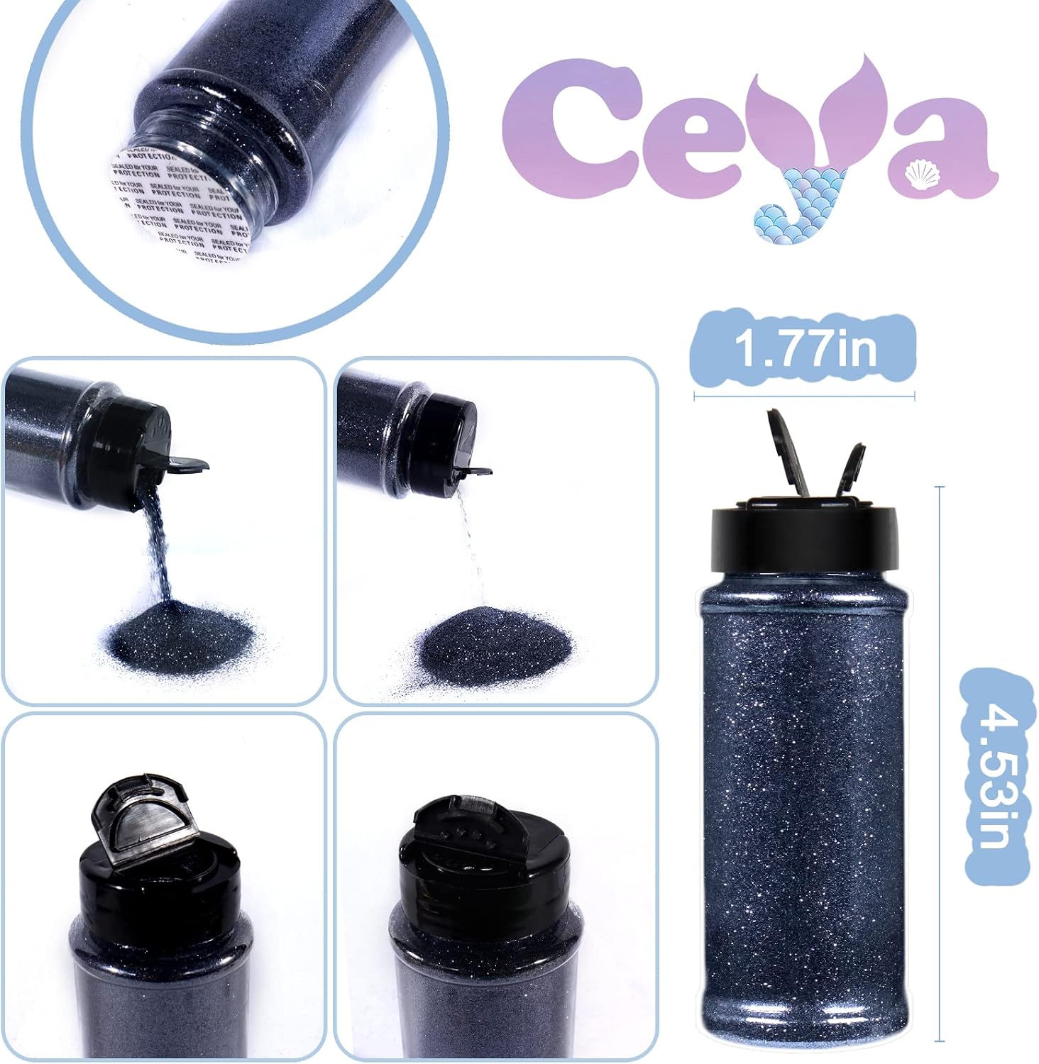 Ceya 3.8oz/ 110g Ultra Fine Glitter Powder Orion Blue Crafts Glitter