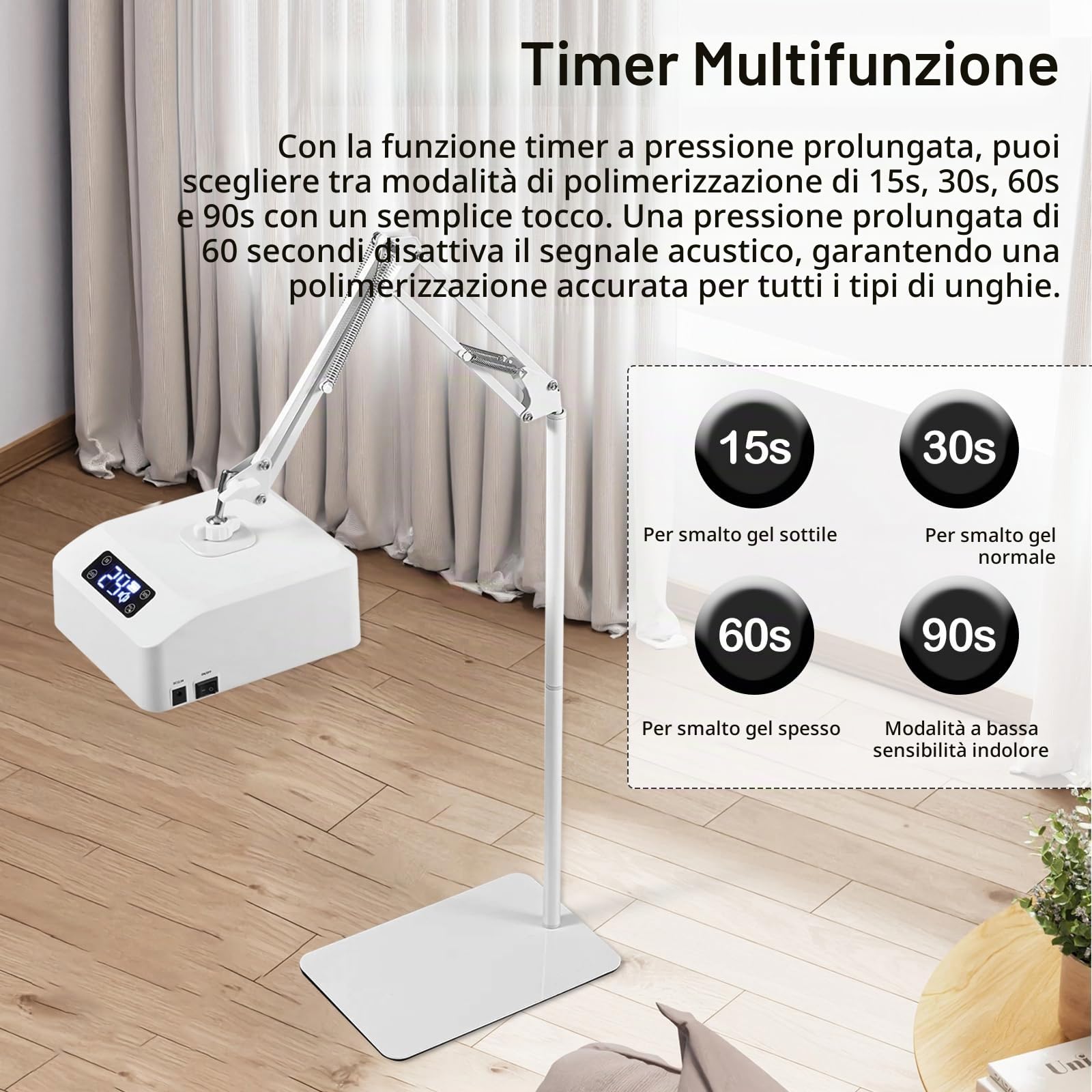 Lampada per Unghie, Lampada UV LED Unghie da 48 W con 22 Sfere Asciugatrice UV Professionale per Smalto Gel con Sensore Automatico e Display LCD per Manicure per Casa e Centri Estetici