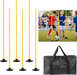 Desyeryamimi Adjustable Agility Training Poles Set of 6 - 5.4FT Soccer Football Basketball Dog Horse Speed Ladder Alternative