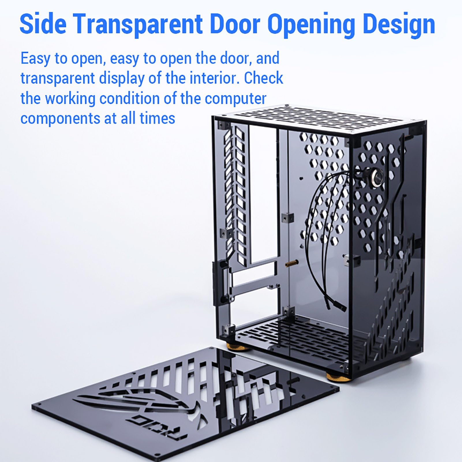POENVFPO Mini-ITX Game PC Case Compatto e Telaio Portatile Shell in Plexiglass per di Flessione della Scheda Madre ITX, Computer Berrou-PC Bern Kili Tower per Piccoli Spazi (BLACK)