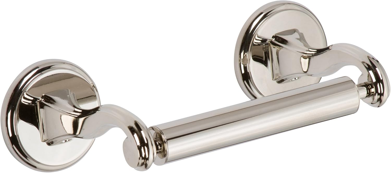 Ginger Double Post Toilet Paper Holder, Polished Nickel (7-Inch Long) Solid Brass Construction