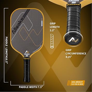 Pickleball Paddle, 3K Titanium Hybrid Carbon Fiber Pickleball Paddle Set, USAPA Approved Elite Control & Power Pickleball Paddle, 16mm Honeycomb Core, Ergo Sweat-Proof Grip & 360° Edge Protector