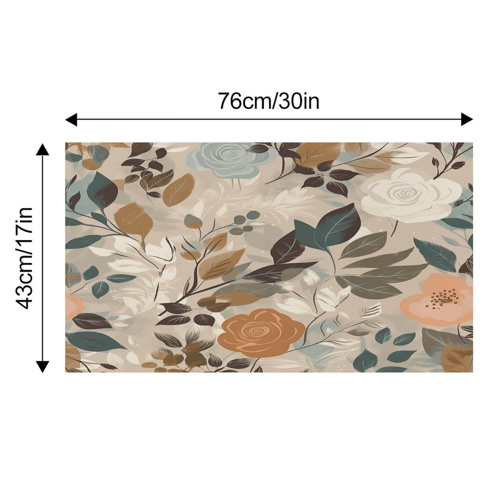 Tapis de nourriture pour chat à motif floral simple – Tapis d'alimentation antidérapant pour chien facile à nettoyer pour la nourriture et l'eau, tapis de gamelle pour chien et chat 43,2 x 76,2 cm