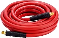 WYNNsky 3/8" x 25ft Rubber Air Compressor Hose 300 PSI Heavy Duty Flexible with Brass 1/4" MNPT Fittings