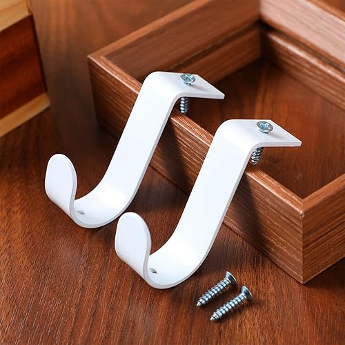 Miniatura 6 de Hicarer 8 soportes de barra de armario resistentes con tornillos de 1.38 pulgadas, soporte de barra de armario de metal para dormitorio, estantería,