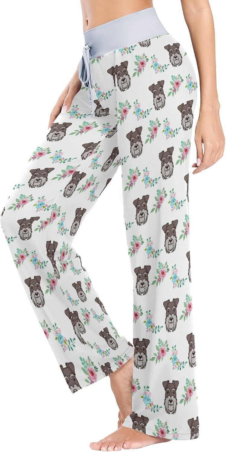 Women's Comfy Casual Lounge Pants Drawstring Palazzo Wide Leg Pajama Pants