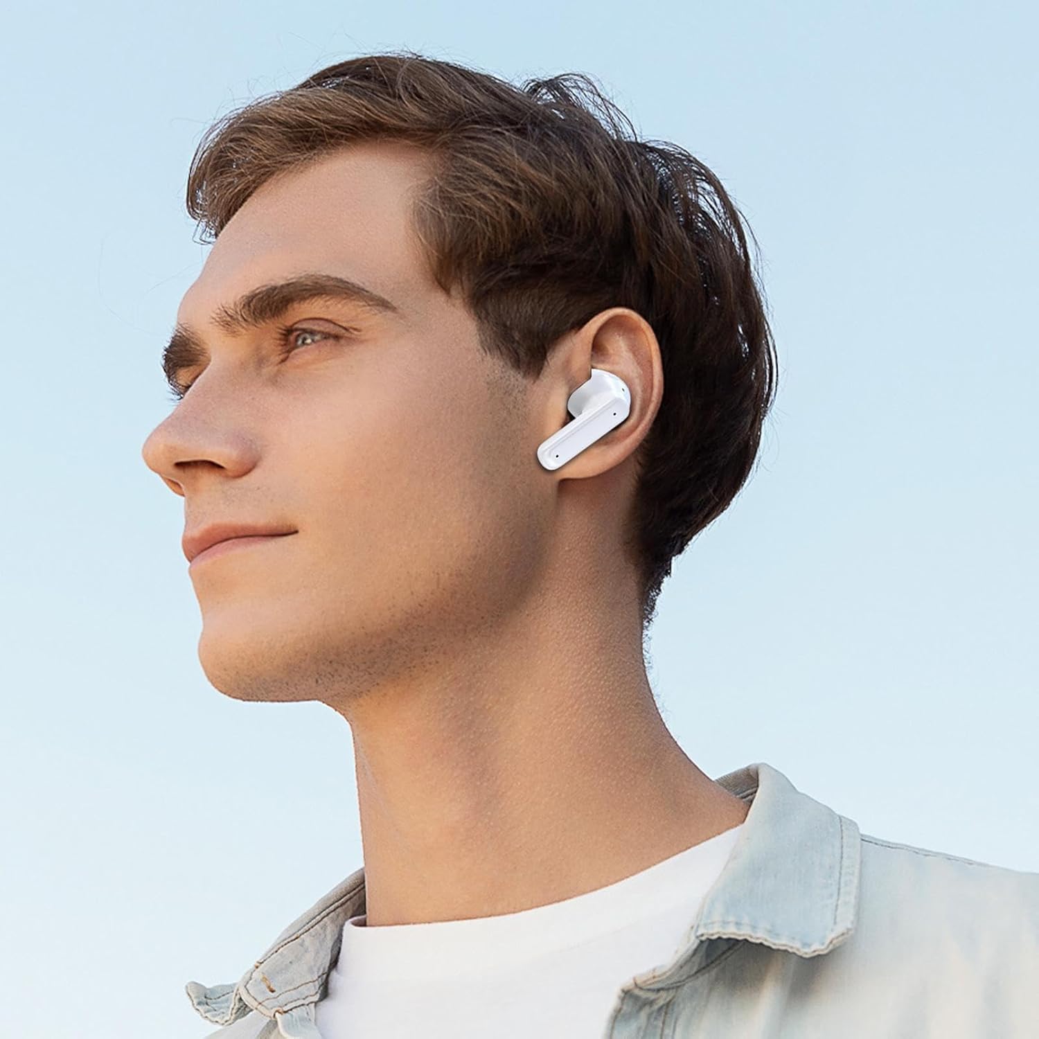 Real-Time Language Earphones - Ai Translation Headset for Work Abroad | Compact Pc Abs Build with Charging Case, Noise Canceling, Wireless Buds, for 140 Languages, Study, Travel Use