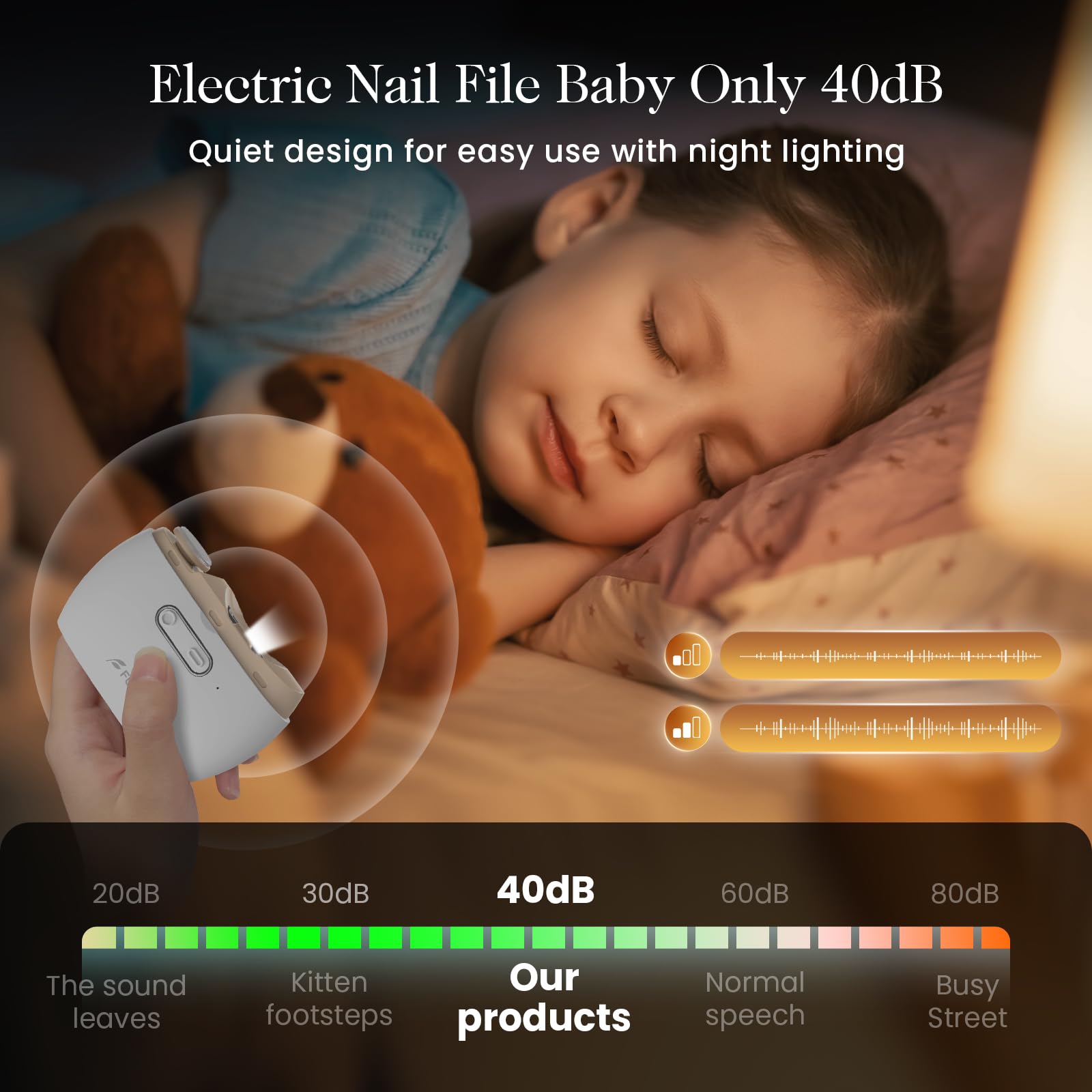 Elektrischer automatischer Nagelknipser, tragbare Nagelfeile, kein Lärm, Nagelreste, Nagelabdecken, Schleifen und Polieren, 2-in-1, einfache Bedienung, LED-Licht, Nagelschneider, Schneider für Kinder