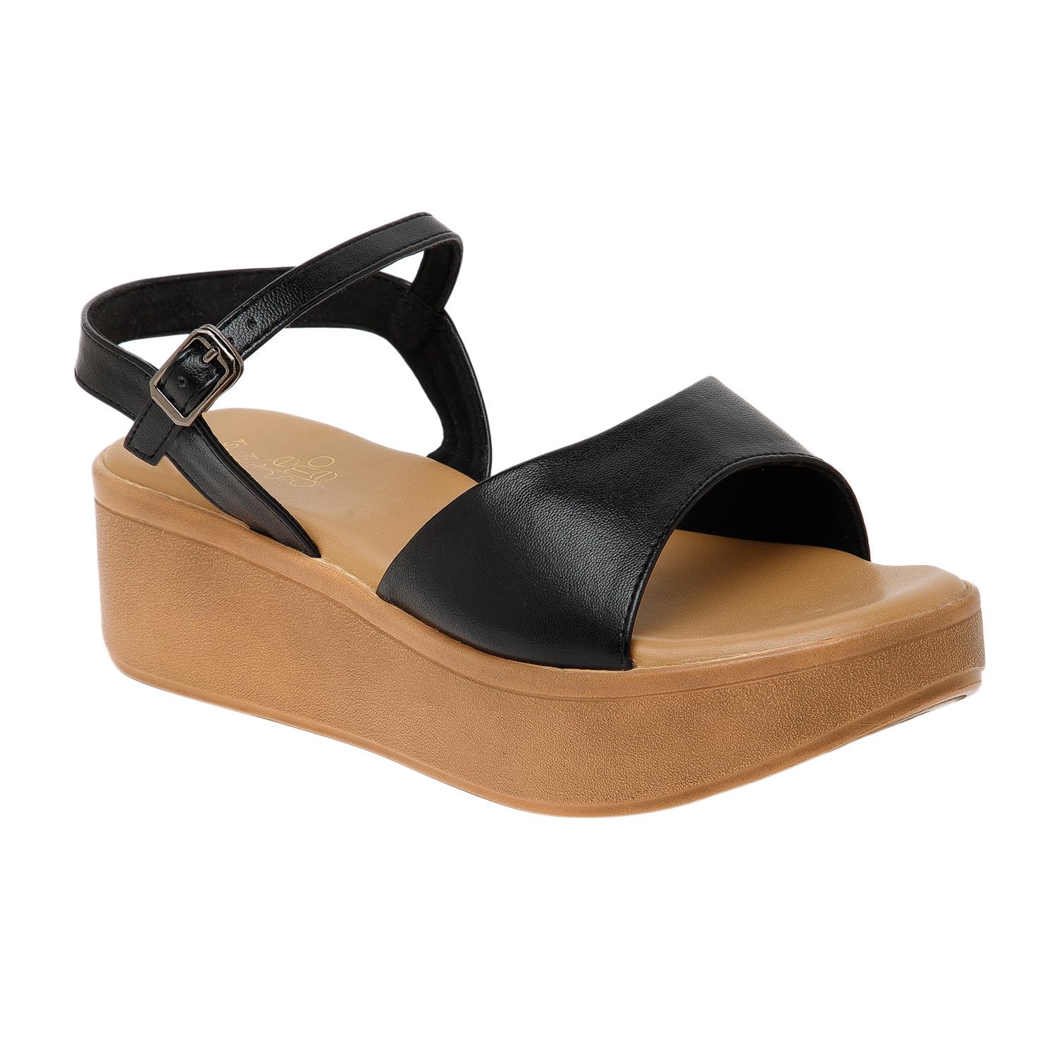 Tresy Women Wedges Backstrap Black Sandals | Fashionable | Comfortable | Versatile | Elegant | Sleek And Durable | 6 UK (B0D1KPR7LL) Amazon Price History, Amazon Price Tracker