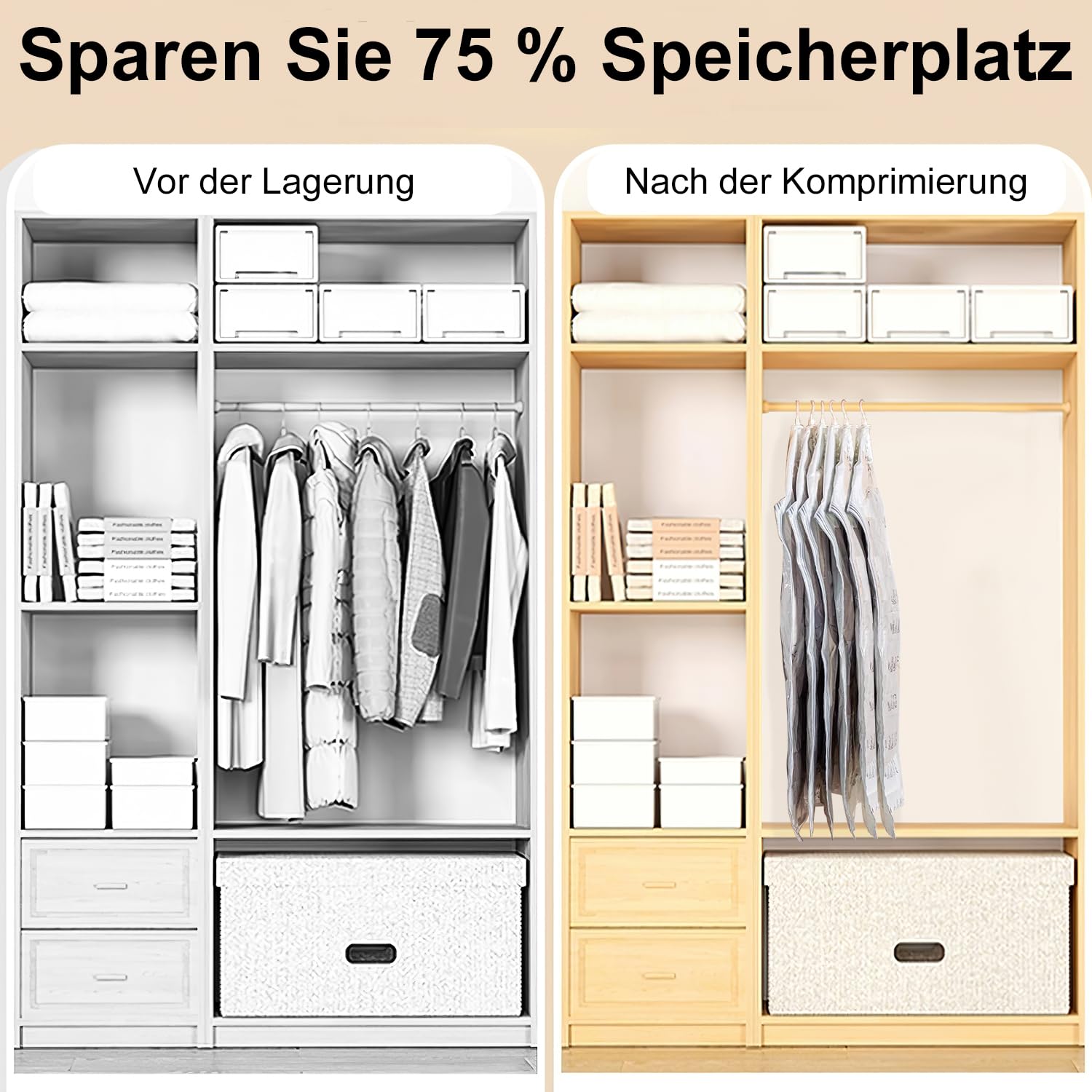 Housse De Vetement Sous Vide Sacs De Rangement Sous Vide 6 Pièces - 110x70cm - Transparents Réutilisables - Pour Vêtements - Économie D'Espace 80% Sacs Rangement Sous Vide