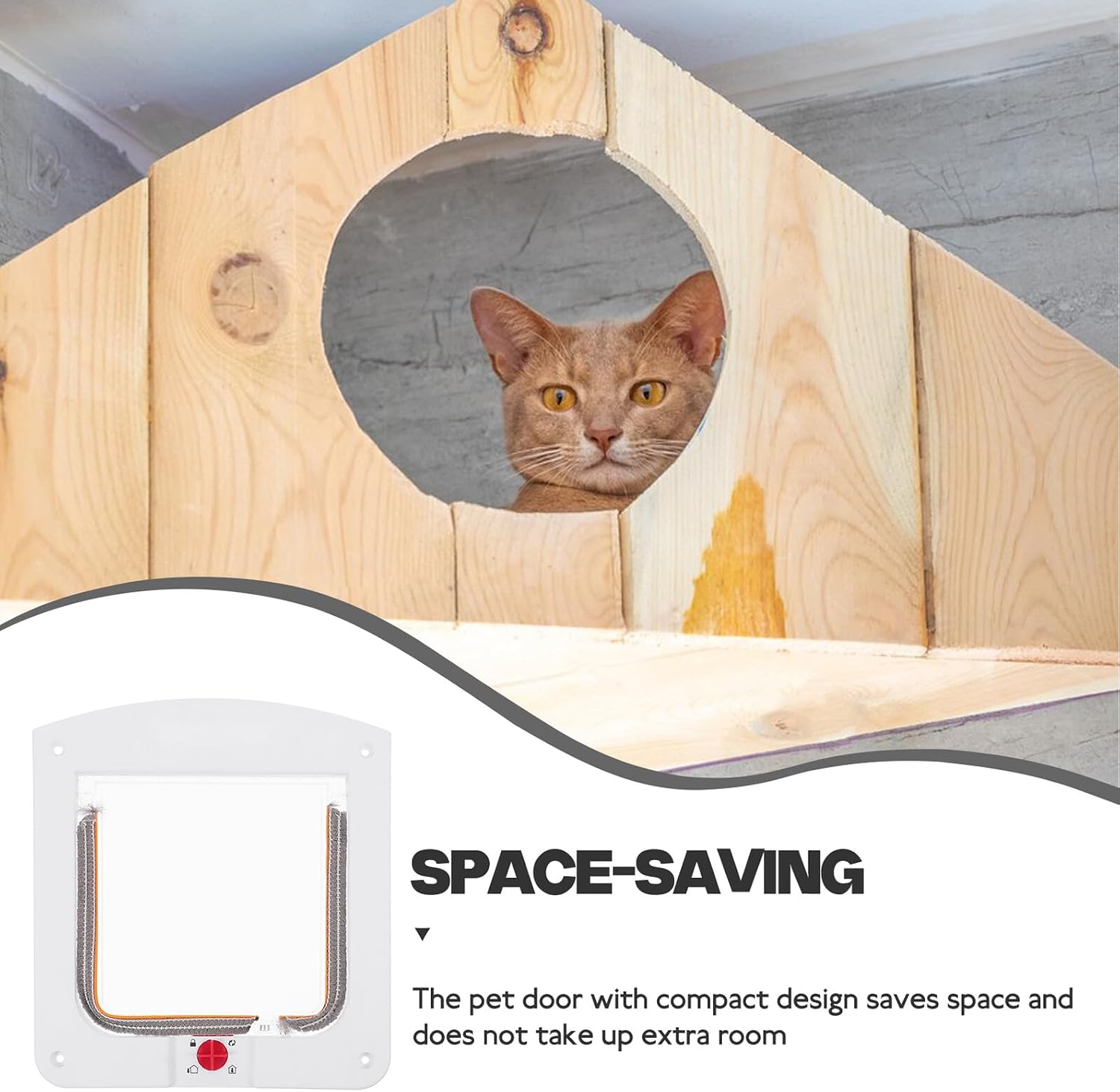 Cabilock Adjustable Locking Pet Door for Interior Doors, Cat and Dog Flap with Two-Way Access, Small Animal Gate for Indoor Use