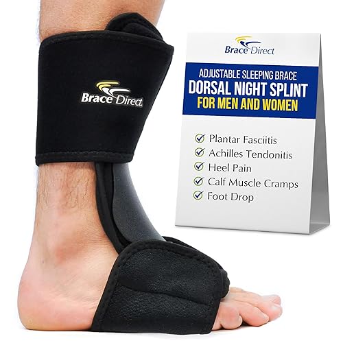 Brace Direct Férula dorsal ajustable para dormir de noche, para alivio de la fascitis plantar, soporte de arco, dolor de pie en el talón,