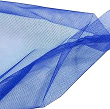 TOLKO Tüll Meterware für Vorhang Kleid Hochzeit Party Deko zum Nähen Dekorieren Basteln | feiner Netzstoff uni Tüllstoff als Dekostoff durchsichtig zart | 180cm breit Tüll Stoff Meterware (Blau)