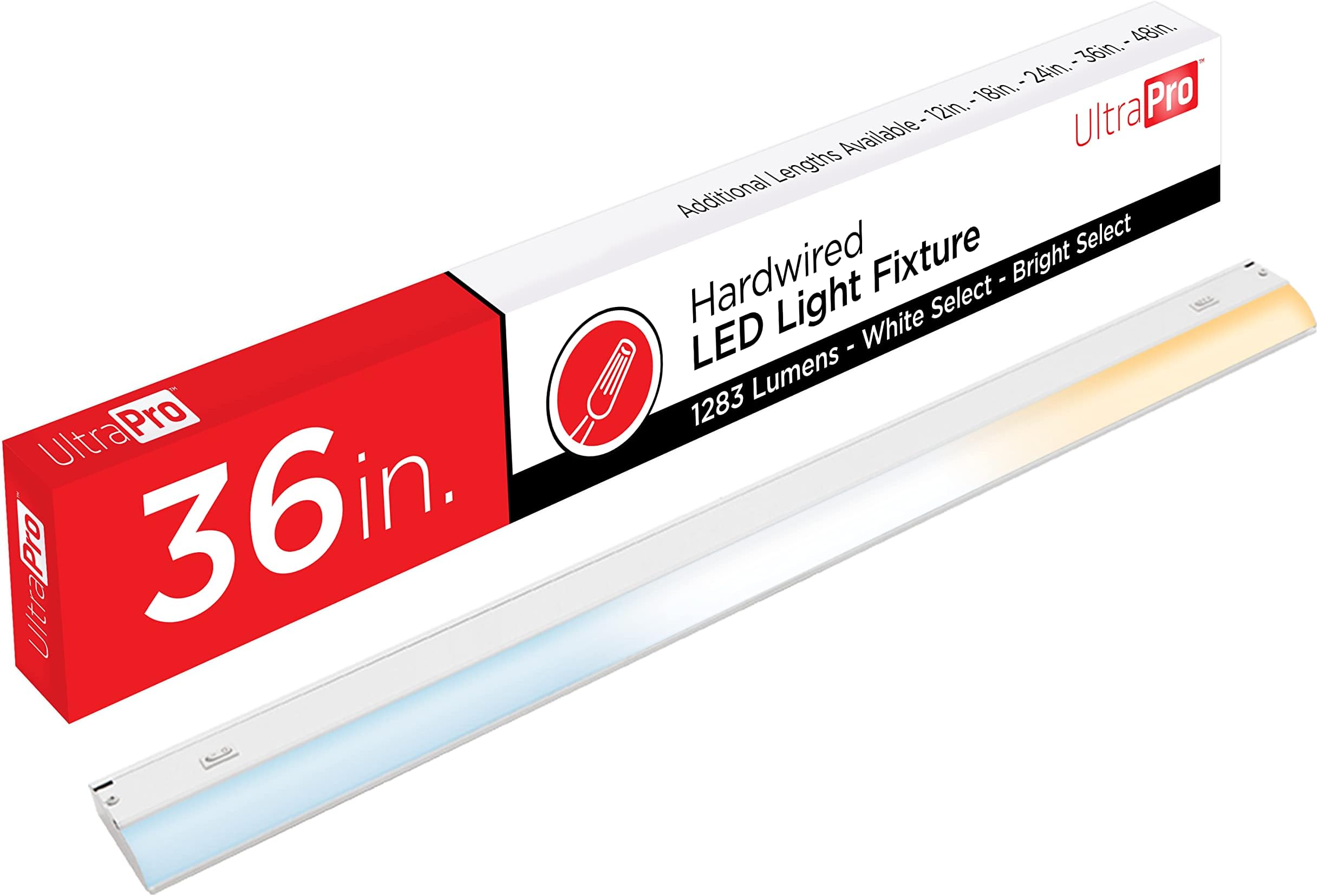 UltraPro 36" (91.4 cm) Wired Bulbs, 3 Color Settings, 2700K/4000K/5000K, Warm White, Cool White & Daylight, Dimmable Under Cabinet Lighting for