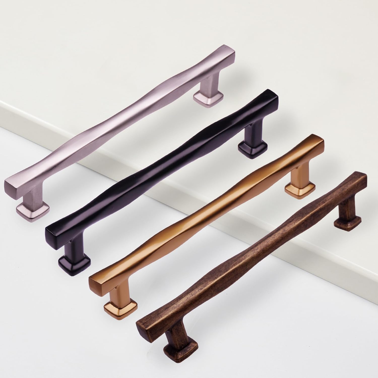 2 Pack Antique Brass 5"(128mm) Hole Center Kitchen Cabinet Handles,Zinc Alloy Bar Cabinet Pulls,Kitchen Drawer Pulls Cupboard Handles