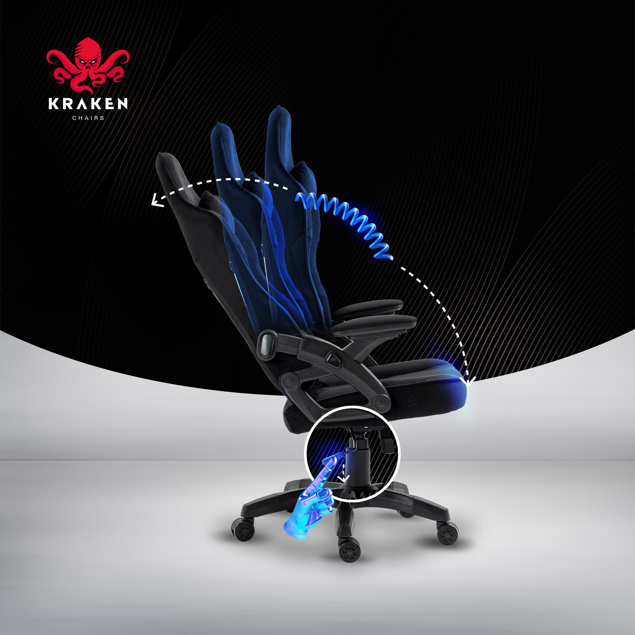 Gaming Stuhl Stoff Samt Ergonomisch - Schwarz Gamer Stuhl Mit Lendenkissen, Kopfkissen, 2D Armlehnen Und Wippfunktion, Bürostuhl Mit 120° Rückenlehne, 130 kg Belastbarkeit
