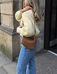Cardigan for Women Open Front Chunky Knit Sweater Long Sleeve Button Down Casual Outwear Coat Crewneck Knitwear