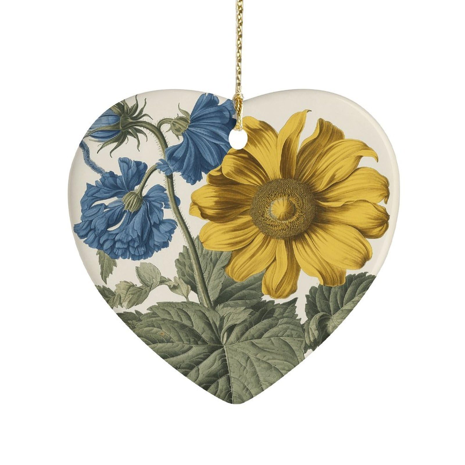 Fekiloot Style A Yellow Flower Stem Ceramic Ornament Home Decor Keepsake