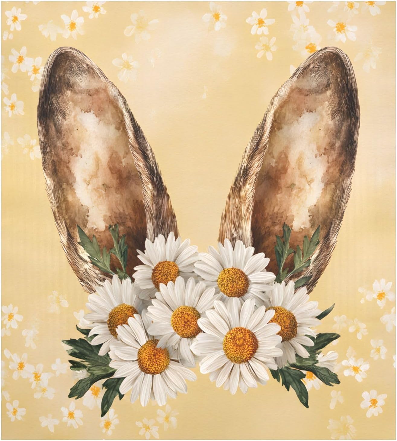 Dishwasher Magnet Cover Large Magnetic Stickers Bunny Ears Daisies Front Dishwasher Cover Reusable Decal for Home Kitchen Refrigerator Decorative Lid Washing Machine Laundry