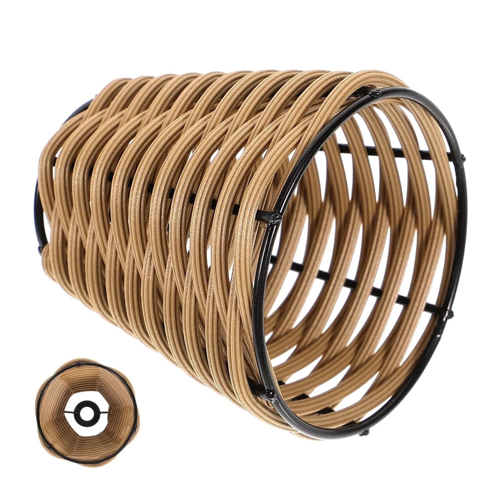HKYBCF Lamp Shade 5pcs Pendant Lampshade Woven Rattan Covers Miniature Shades Small Lampshades Lighting Accessories Chandelier Cover for Bedroom
