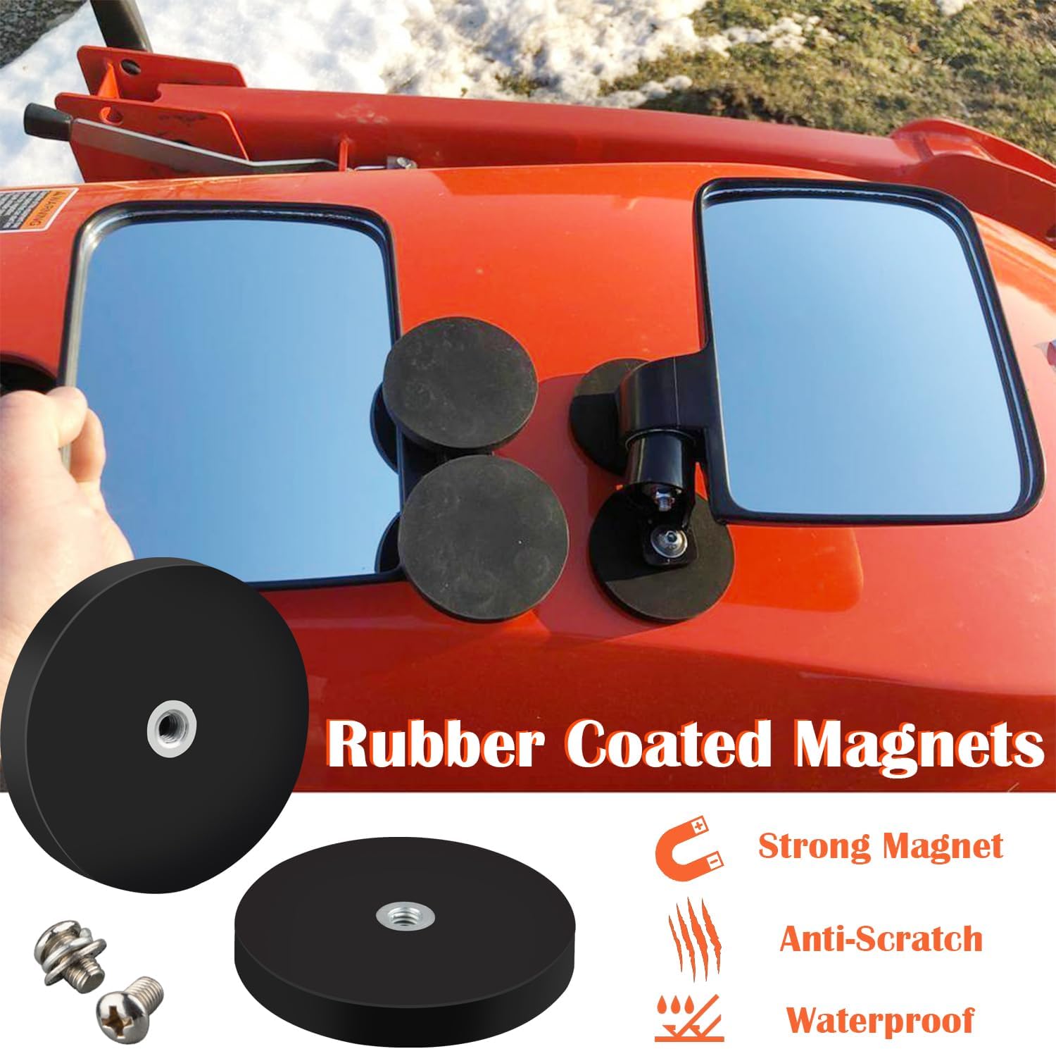 8 Pack 5/8 Inch Stainless Steel Strong Magnetic Pipe Clamps, 4 Pack Strong Rubber Coated Neodymium Magnets with M4 Female Thread