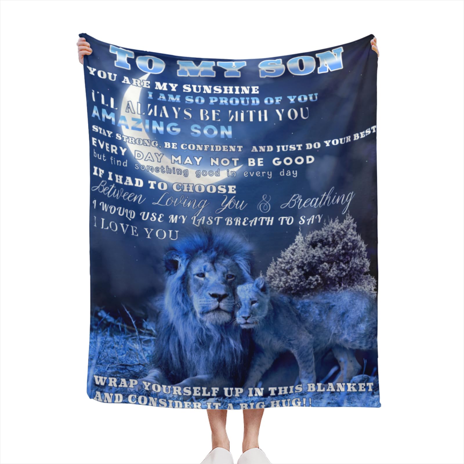 Gifts for Son, to My Son Blanket, Son Gifts from Dad Mom, Son Birthday Christmas Idea Gifts, Dad to Son Super Soft Flannel Throw Blanket (60"x50")