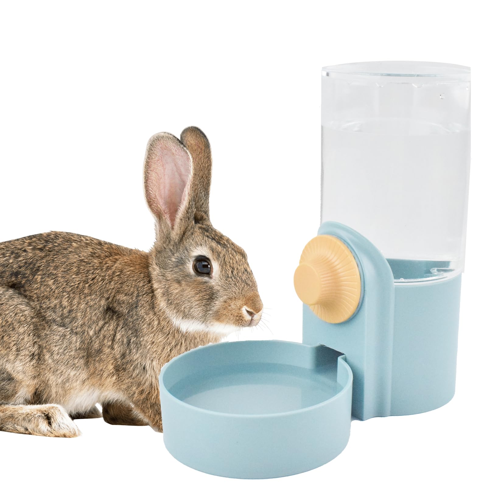 Cdipesp Hanging Automatic Rabbit Water Dispenser, Auto Dog Kennel Water Dispenser 35OZ Gravity Bunny Feeder, Dog Cage & Crate Waterer for Rabbit
