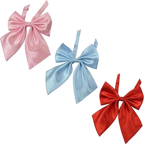 Miniatura 6 de Pajarita para mujeres y adolescentes, elegante corbatín de satén para uniforme escolar, graduación o camiseta, accesorio W-B1