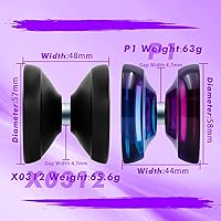 Vista 3 de YOYOSTUDIO X0312 Responsive Yoyo (negro) + Yoyo de plástico P1 (degradado azul púrpura)