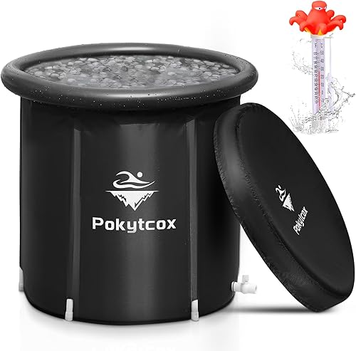 Bañera de hielo Cold Plunge Icepod portátil para bañera con tapa, cubo de recuperación plegable grande, barril de hielo Arctic Pod - Bañeras de