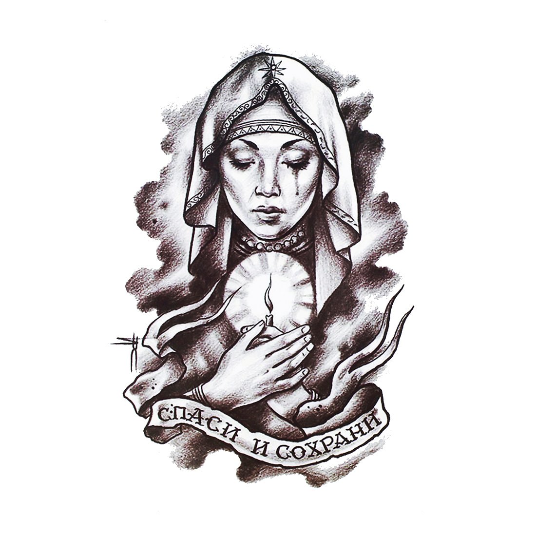 S.A.V.I 3D Temporary Tattoo Waterproof Sticker Beautiful Black Big Skull Cross Popular New Designs Size - 21x15cm (412), Multicolor, 2 g-image-34